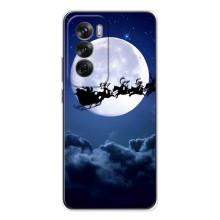 Чехол Санта Клаус для OPPO Reno 12 (Санта - луна)