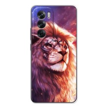 Чехол со Львом для OPPO Reno 12 (VPrint) (Красочный Лев)