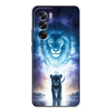 Чехол со Львом для OPPO Reno 12 (VPrint) (Маленький лев)