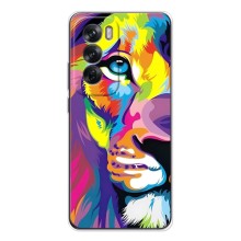 Чехол со Львом для OPPO Reno 12 (VPrint) (Яркий Лев)