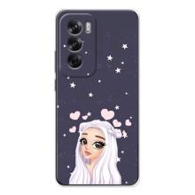 Чехол Стильные девушки на OPPO Reno 12 – Девушка и сердечки