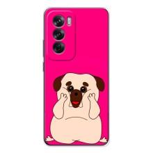 Чехол (ТПУ) Милые собачки для OPPO Reno 12 – Веселый Мопсик
