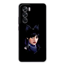 Чехлы Венсдей на OPPO Reno 12 Уэнсдей (AlphaPrint) (серьезная Уэнздей)