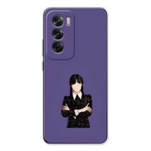 Чехлы Венсдей на OPPO Reno 12 Уэнсдей (AlphaPrint) (Уэнздей в черном)