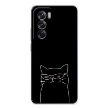 Чехол с рисунком кот на OPPO Reno 12 (Равнодушный кот)