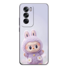 Чохол з принтом Лабубу для OPPO Reno 12 – Фіолетовий Лабубу