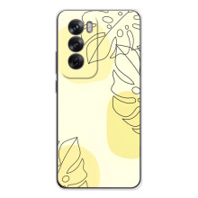 Силиконовый чехол с принтом в цветах на OPPO Reno 12