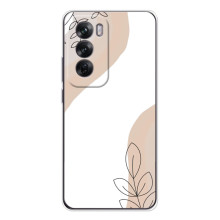 Силиконовый чехол с принтом в цветах на OPPO Reno 12 – Нюдовый дизайн