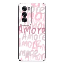 Чехол с розовым рисунком для OPPO Reno 12 (Любовь)