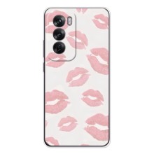 Чехол с розовым рисунком для OPPO Reno 12 (Розовые губы)