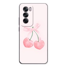 Чехол с розовым рисунком для OPPO Reno 12 (Розовые вишни)