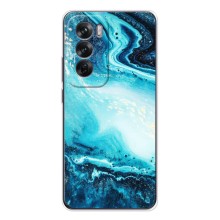 Мраморный чехол на OPPO Reno 12 (VPrint) (Голубой мрамор)