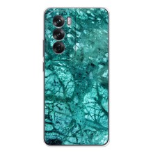 Мраморный чехол на OPPO Reno 12 (VPrint) (Зеленый мрамор)