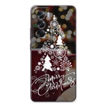 Рождественские Чехлы для OPPO Reno 12 (VPrint) (Елочка узорная)