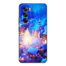 Рождественские Чехлы для OPPO Reno 12 (VPrint) (Рождественский город)