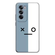 Чохли (ТПУ) (смішні стікери) для OPPO Reno 12 – Сіро-білий