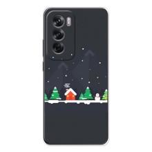Силиконовый бампер на рождество для OPPO Reno 12 (Город зимний)