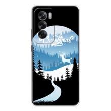 Силиконовый бампер на рождество для OPPO Reno 12 (Рождественский Олень)