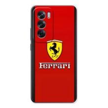 Силиконовый бампер с картинкой машины на OPPO Reno 12 (Ferrari Logo)