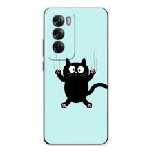 Силиконовый чехол с котиком для OPPO Reno 12 – Падающий кот
