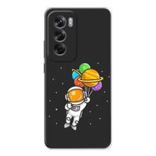 Силиконовый Чехол с принтом "Космонавты" на OPPO Reno 12 – Космонавт с шариками