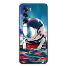 Силиконовый Чехол с принтом "Космонавты" на OPPO Reno 12 – Космонавт в воде