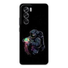 Силиконовый Чехол с принтом "Космонавты" на OPPO Reno 12 – В руках земля