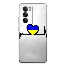 Силиконовый Чехол на OPPO Reno 12 (Я-Украина) – Украинская кардиограмма