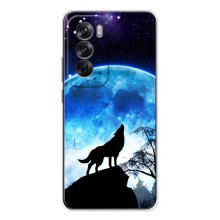 Защитные чехлы для Оппо Рено 12 (AlphaPrint) (ХИТ продаж) ВОЛК (Волк на луну)