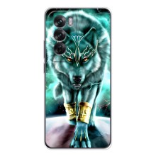Защитные чехлы для Оппо Рено 12 (AlphaPrint) (ХИТ продаж) ВОЛК (Яркий волк)
