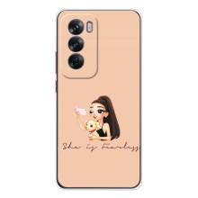 Силиконовый Чехол на OPPO Reno 12 с картинкой Стильных Девушек – С собакой