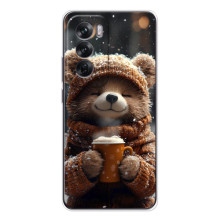 Печатный чехол «Зверята с кофе» для OPPO Reno 12 – Мишка с кофе