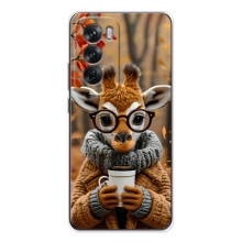 Печатный чехол «Зверята с кофе» для OPPO Reno 12 – Жираф с кофе