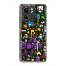 Чехол Майнкрафт на OPPO Reno 13 5G (AlphaPrint) Minecraft (Коллаж Майнкрафт)