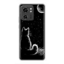 Чехол с принтом для OPPO Reno 13 5G (AlphaPrint) Модные коты (Котик и луна)