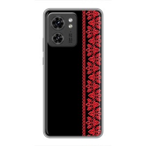 Силиконовый Чехол на OPPO Reno 13 5G с картинкой Вышиванки – Вышиванка на черном