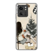 Рождественские, Праздничные Чехлы для ОППО Рено 13 5G – Девушка с елкой