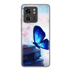 Силиконовый бампер с картинкой животных для OPPO Reno 13 5G (Бабочка синяя)