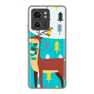 Силиконовый бампер с картинкой животных для OPPO Reno 13 5G (Олень с шарфом)
