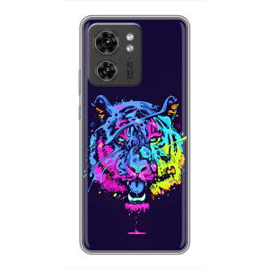 Силиконовый бампер с картинкой животных для OPPO Reno 13 5G (Тигр-Арт)
