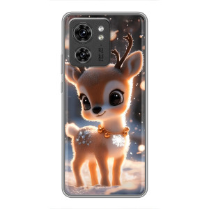 Яркий чехол для OPPO Reno 13 5G с Зимними Оленятами