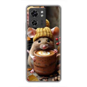 Печатный чехол «Зверята с кофе» для OPPO Reno 13 5G – Медведь с кофе