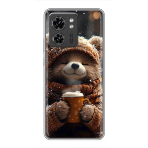 Печатный чехол «Зверята с кофе» для OPPO Reno 13 5G – Мишка с кофе