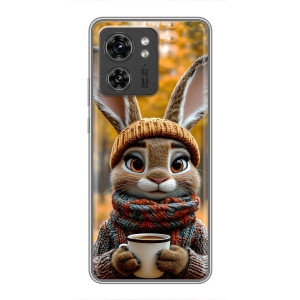 Печатный чехол «Зверята с кофе» для OPPO Reno 13 5G – Зайчик с кофе
