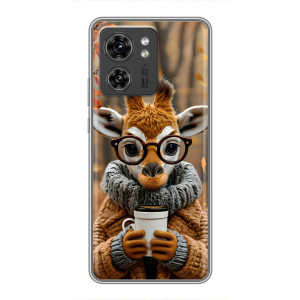 Печатный чехол «Зверята с кофе» для OPPO Reno 13 5G – Жираф с кофе