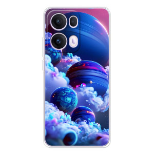 Чехлы КОСМОС для OPPO Reno 13 Pro 5G – Синие планеты