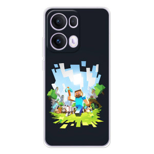 Чехол Майнкрафт на OPPO Reno 13 Pro 5G (AlphaPrint) Minecraft