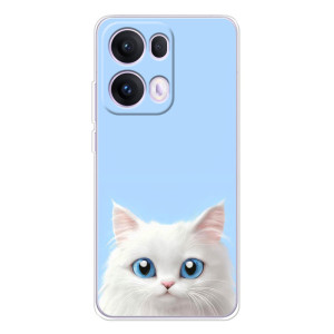 Чехол на тематику: Коты для OPPO Reno 13 Pro 5G (Белый кот)