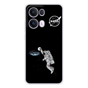 Силиконовый бампер с принтом "Наса" на OPPO Reno 13 Pro 5G (Космонавт баскетболист)
