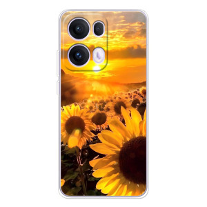 Чехол с Цветами для OPPO Reno 13 Pro 5G (поле подсолнухов)